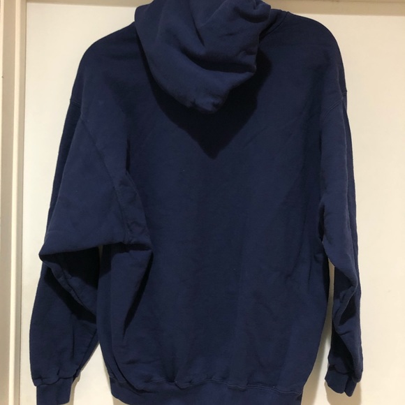 Vintage 90s Nike swoosh hoodie navy sweatshirt - Picture 3 of 3